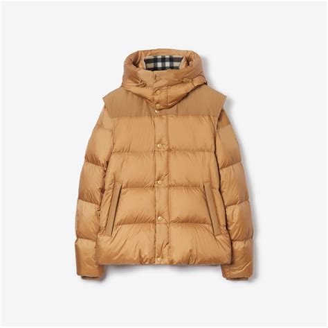detachable sleeve nylon puffer jacket